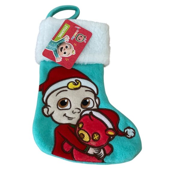 CoComelon Christmas Stocking With JJ Bear Plush Appliqué Hobby Lobby New w Tag - Picture 1 of 7